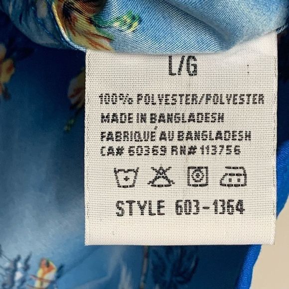 Maui Maui Hawaiian Shirt Blue Hibiscus Drum Lei - Picture 5 of 7